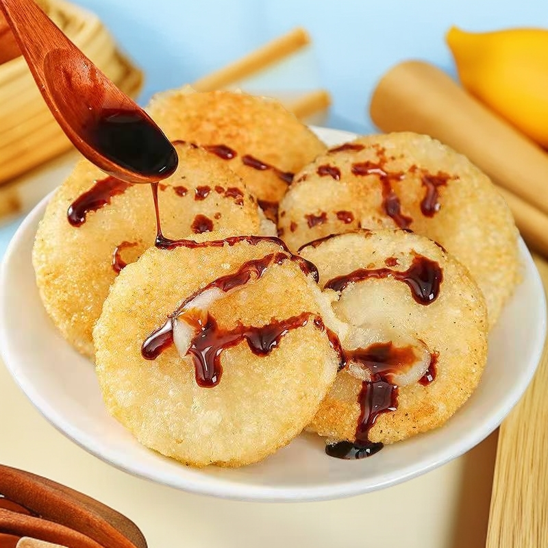 （苗家阿美）J苗家糯米糍粑送黄豆粉红糖液苗裔阿美/苗家阿美