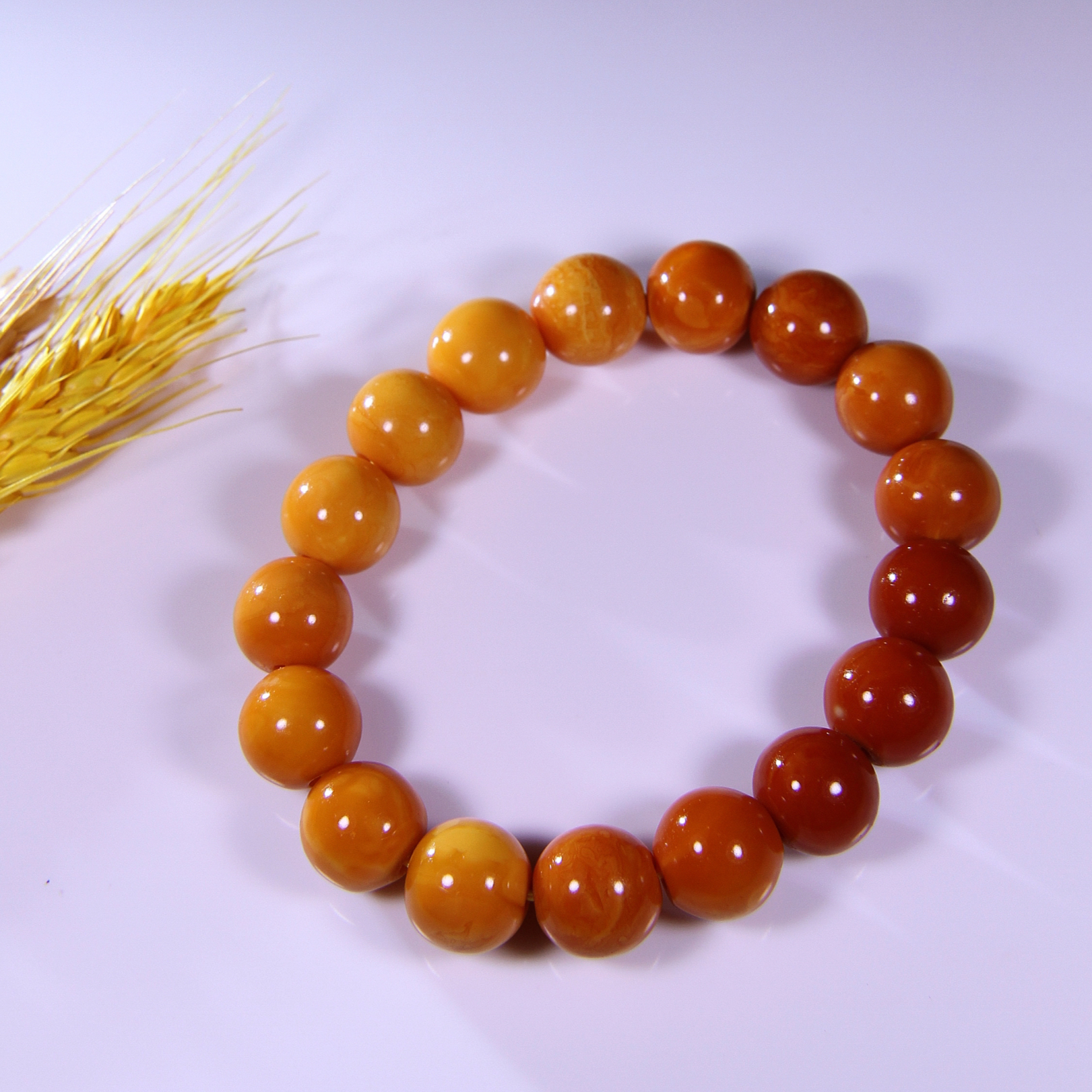西亚老蜜蜡鼓珠手串直径13+
