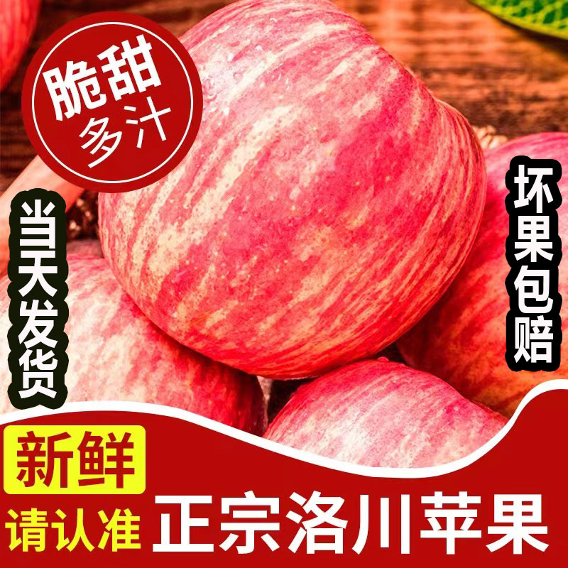【果丫丫】正宗陕西洛川苹果水果新鲜当季整箱一级红富士冰糖心脆甜