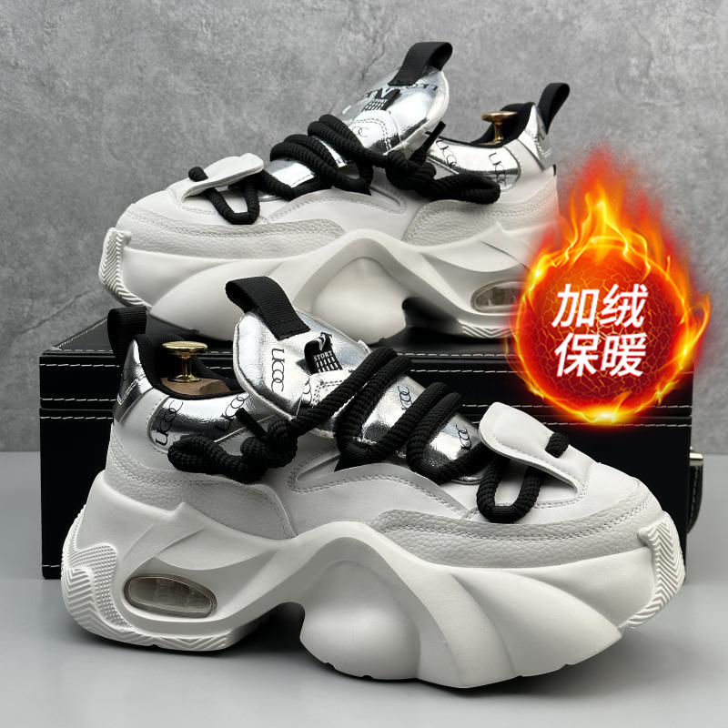 欧洲站男鞋内增高老爹鞋百搭高级感潮牌运动鞋超火男士厚底鞋子潮