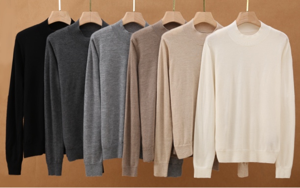 高奢山羊绒精纺68支3股半高领女士打底衫超柔软22506