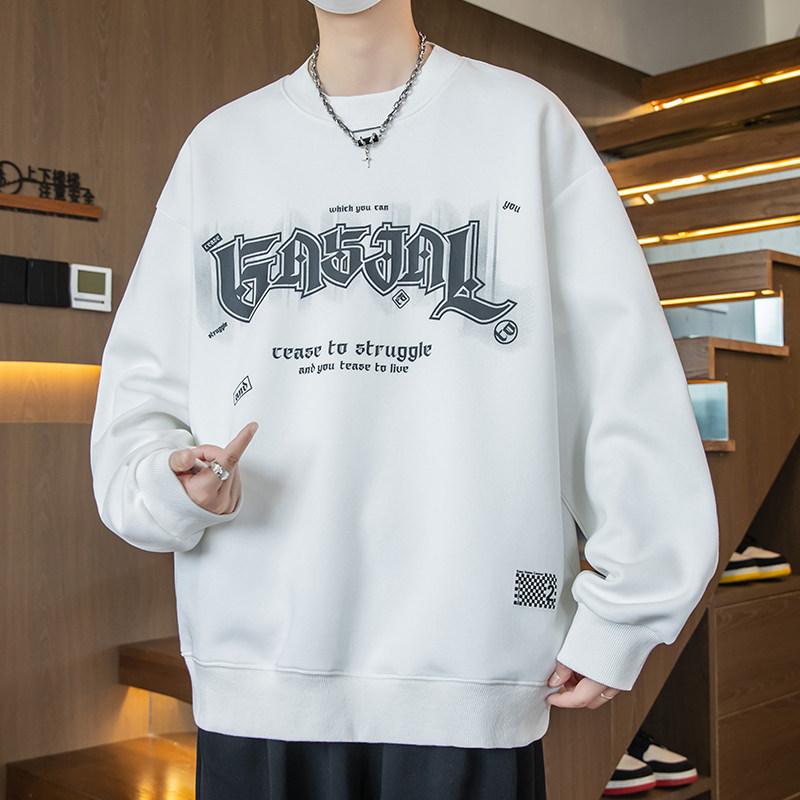 青少年卫衣男生秋季2025新款潮流圆领长袖恤大 学生宽松春秋款