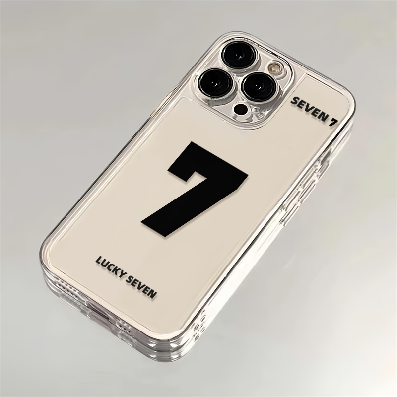 幸运数字7苹果iPhone15/14promax手机壳13太空12软壳11全包透明女