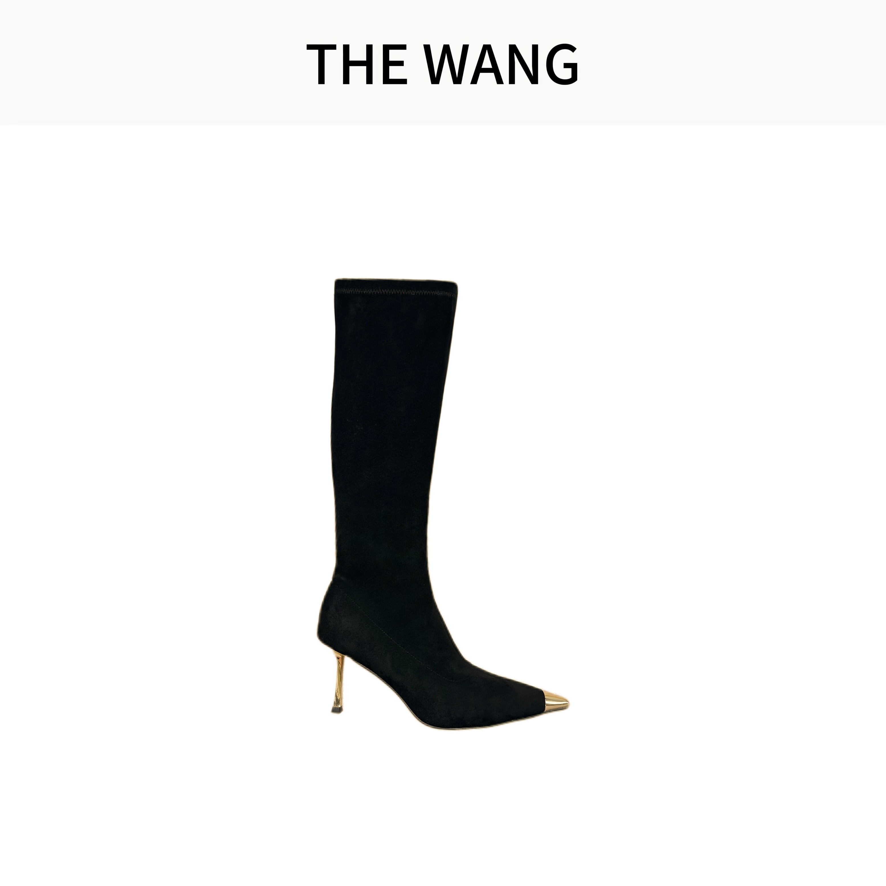 THE WANG 金属尖头显瘦弹力靴子