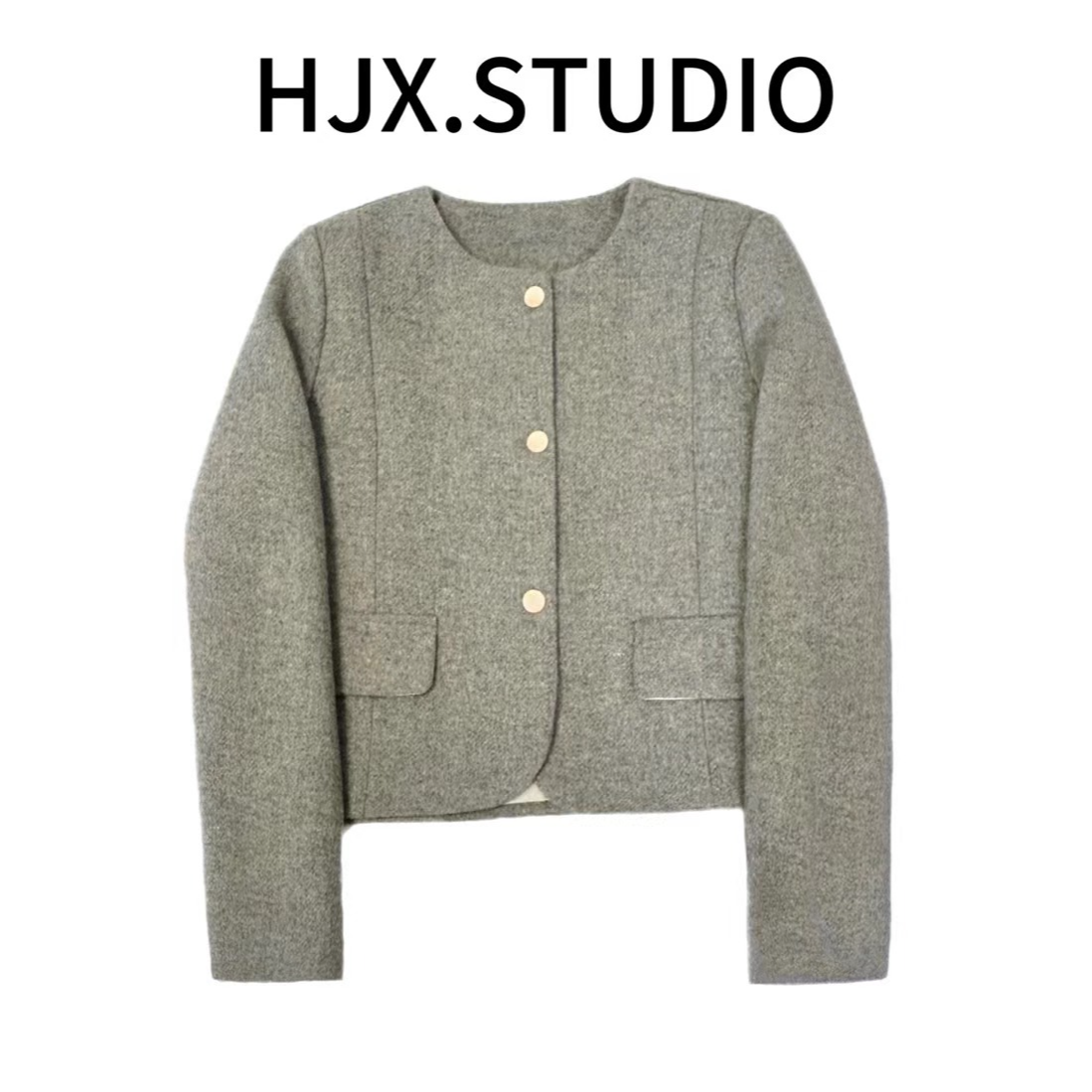 静贤【安娜贝斯】秋季新款韩版百搭显瘦毛呢小香风羊毛外套