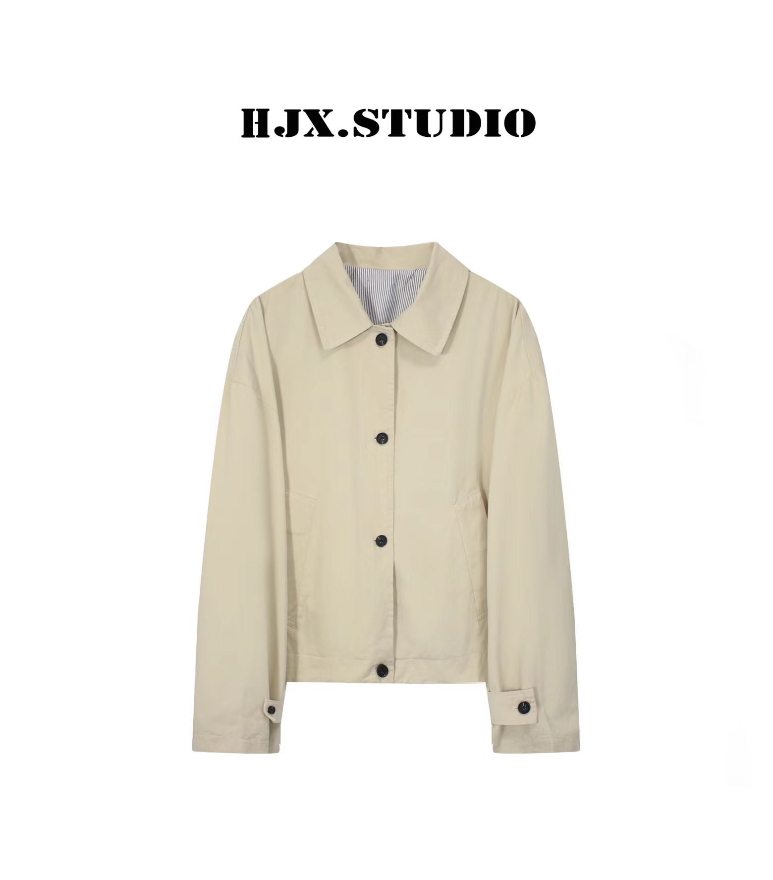 HJX【微风轻拂】春季新款韩版简约短款风衣外套