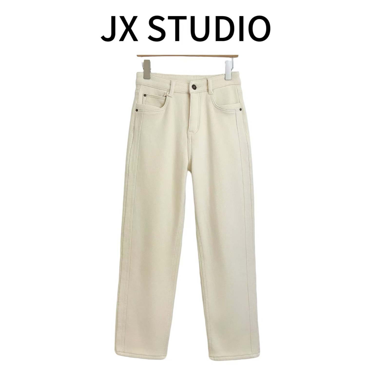 静贤【允冬】冬季新款韩版百搭显瘦加绒加厚男友裤牛仔裤