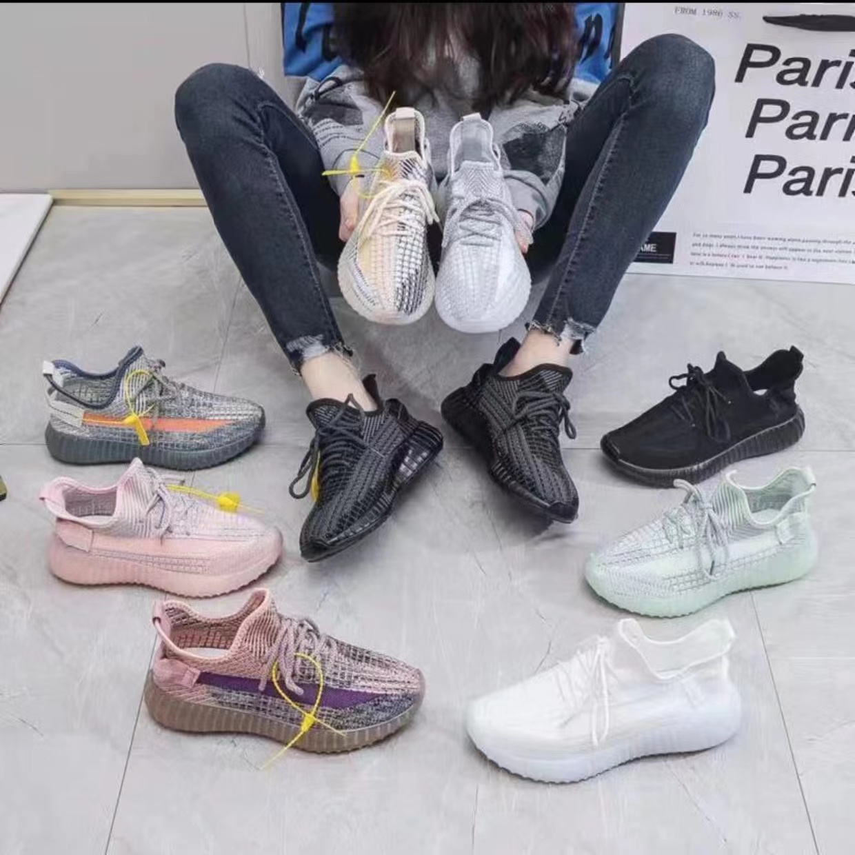 【男女同款】高弹果冻底飞织椰子鞋W8806