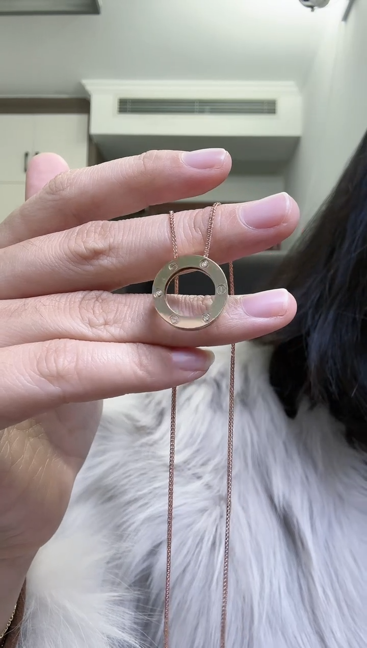 【闪购商品】钻石颈饰18K金镶嵌套链