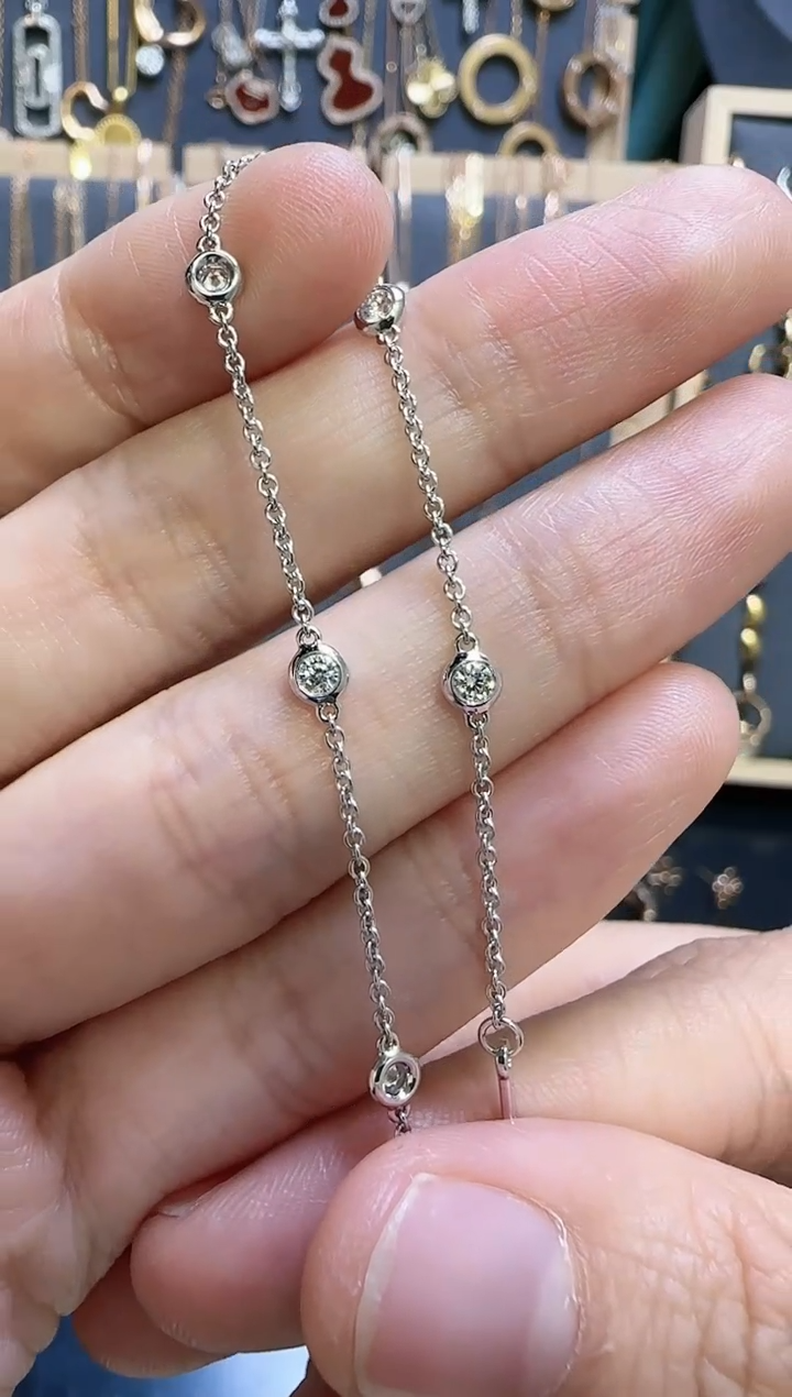 【闪购商品】钻石手链18K金镶嵌手链