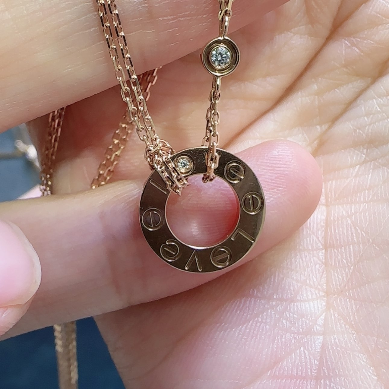 【闪购商品】钻石颈饰18K金镶嵌