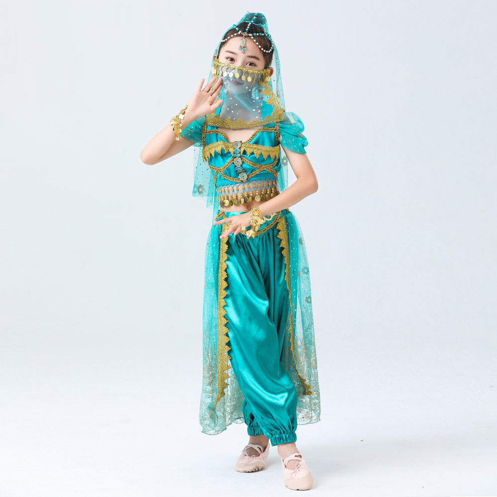 儿童演出服少数民族六一新疆女童异域风情服饰印度舞肚皮舞表演服