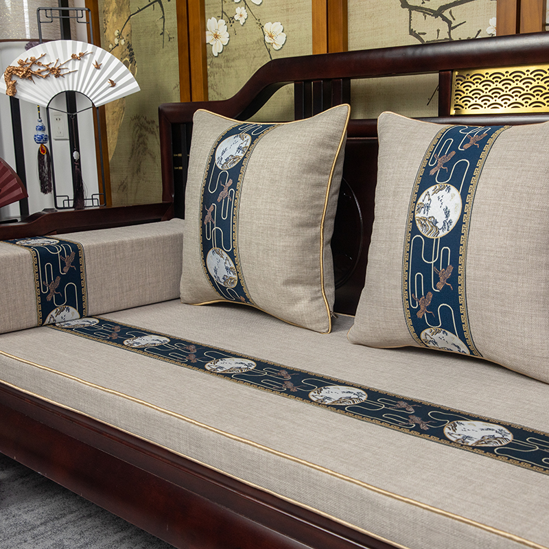 新中式红木沙发坐垫沙发垫实木家具椅子座垫罗汉床套罩海绵垫定制