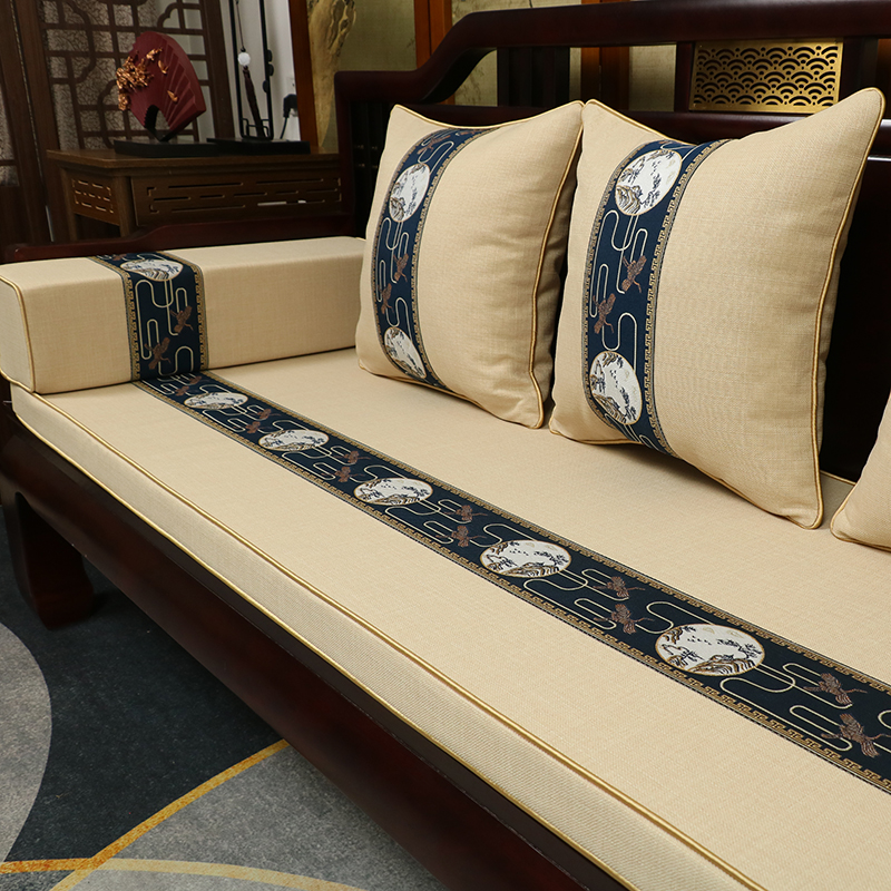 红木沙发坐垫新中式沙发垫家具实木椅子座垫罗汉床套罩海绵垫定制