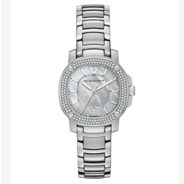 【丁丁专属】Burberry博柏利银贝母盘镶钻石英女表34盘BBY1801