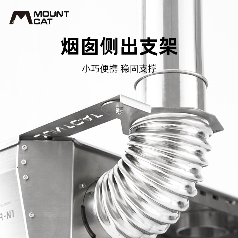 山牧猫户外露营柴火炉配件烟囱侧出固定支架不锈钢箍管夹适用全系
