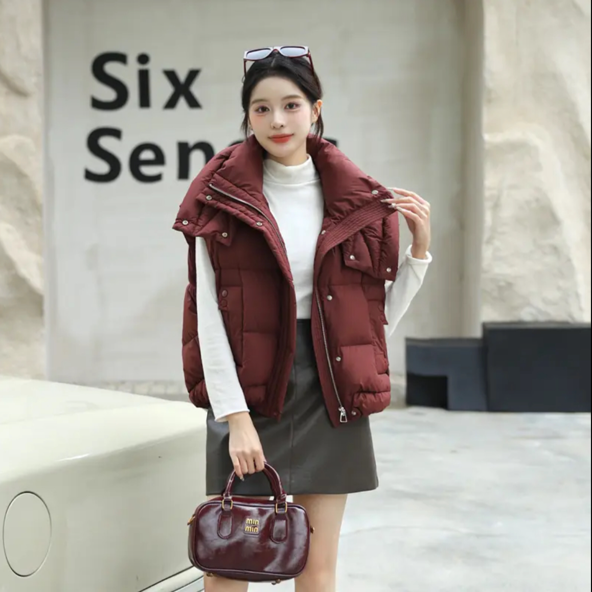 1冬季新款鸭绒女立领轻暖羽绒保暖外套穿搭时尚小个子面包服