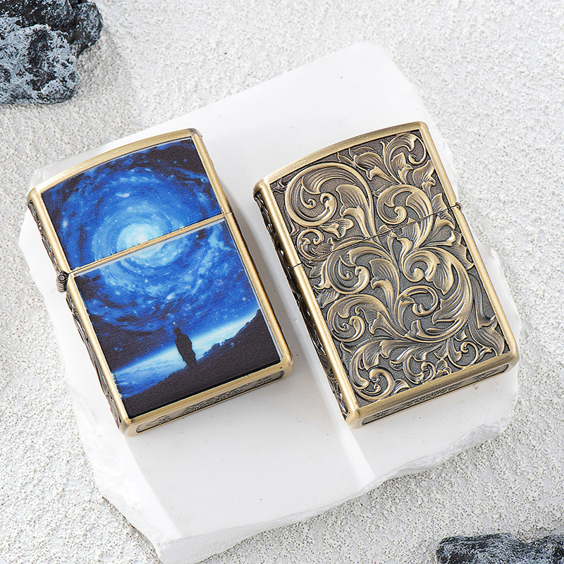佐罗夜光款金属煤油打火机【夜光星空】精美浮雕防风打火机