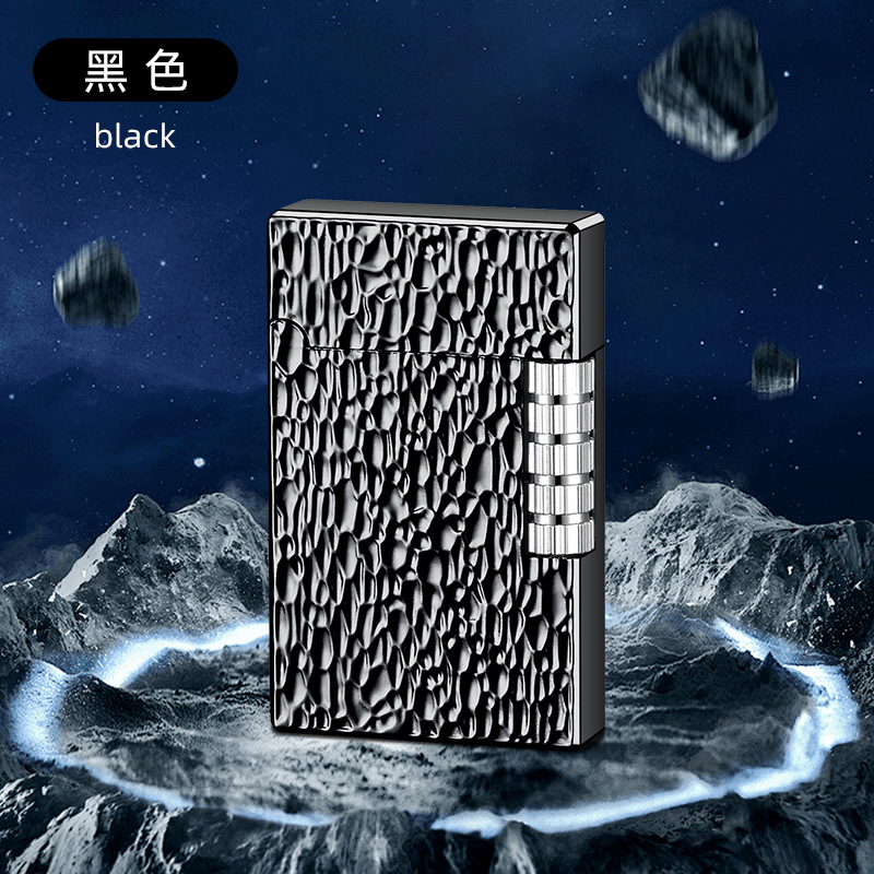 陨石坑朗声斜火明火砂轮打火机充气点烟斗打火机