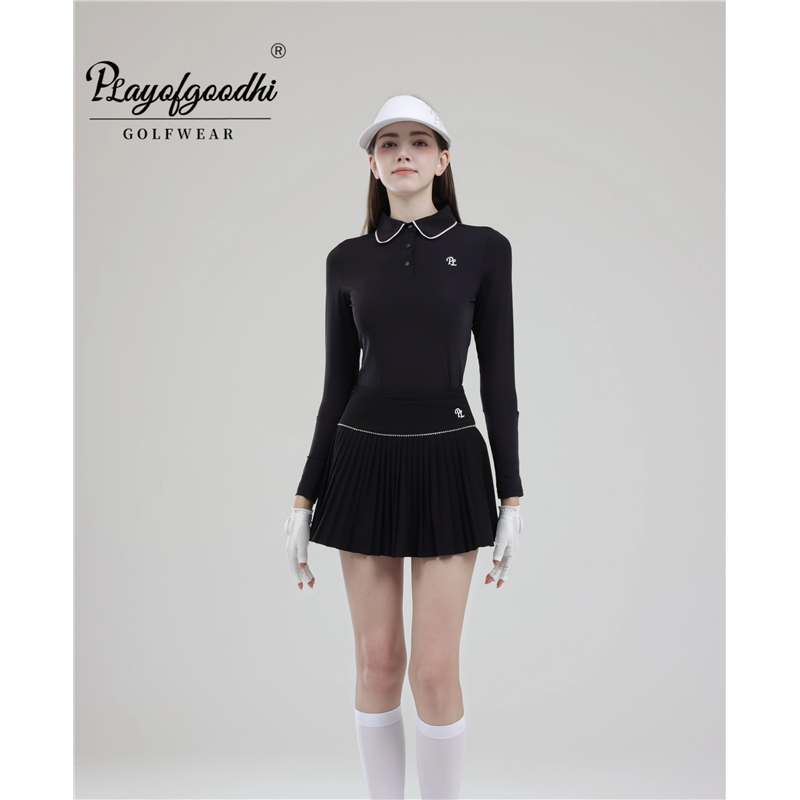 高尔夫服装女韩版高尔夫长袖女装女高尔夫裙显瘦弹力速干运动球服