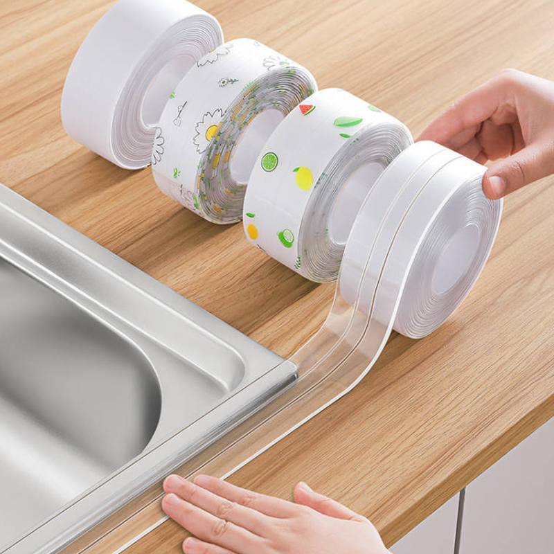 美缝贴条厨房水槽防水防霉灶台燃气灶封边挡水条自粘台面边缘防污