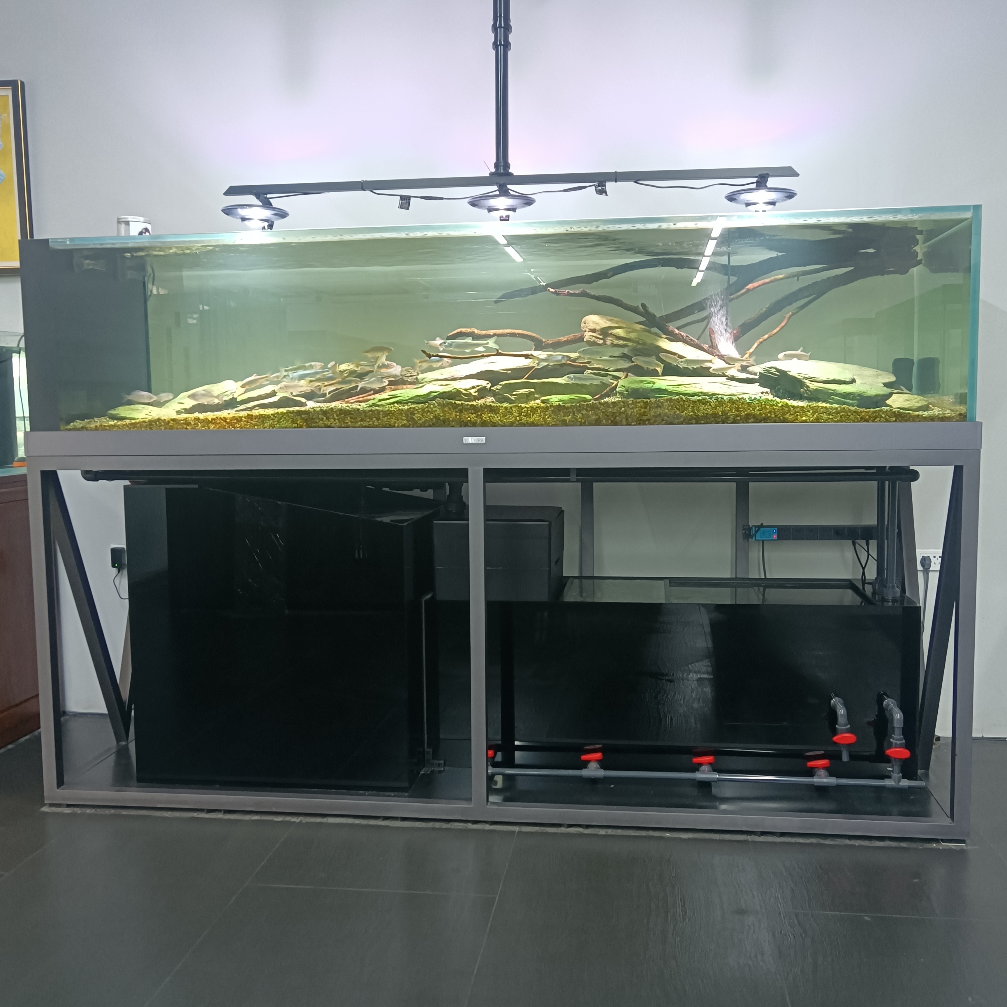 宝发款工业风溪流缸星空灰色一体拉筋2500*800*600+1000不包邮