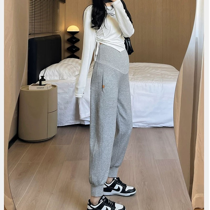 【清仓】孕妇裤子秋冬外穿运动裤2024加绒束脚裤冬季休闲托腹卫裤