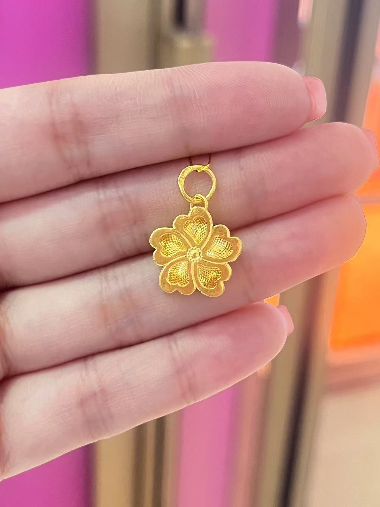 足金花花吊坠时尚轻奢4.78克