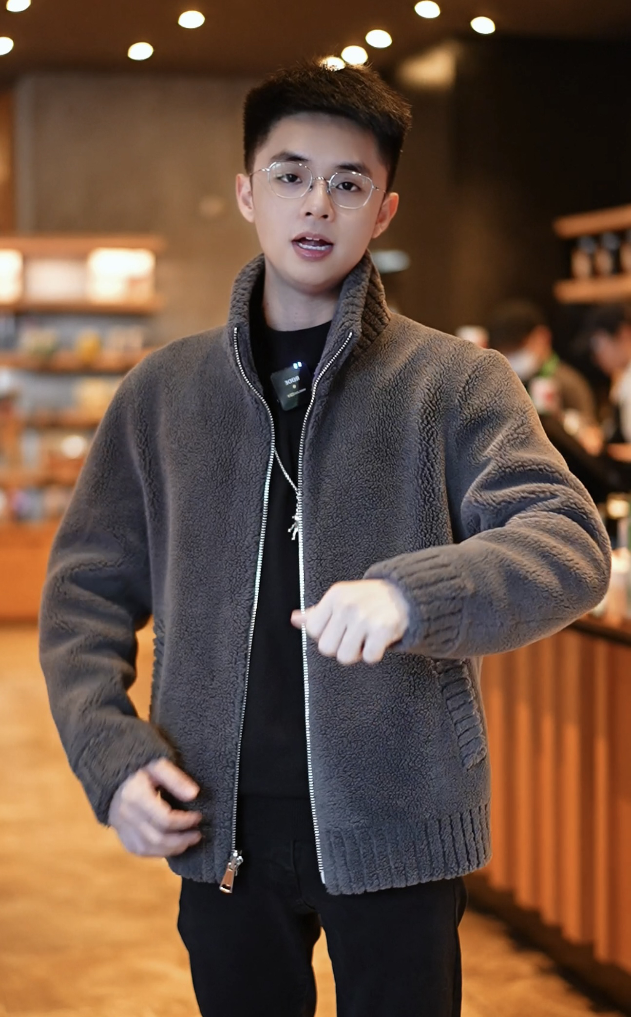 海宁秋冬新款保暖羊毛男士休闲男士夹克外套K88112