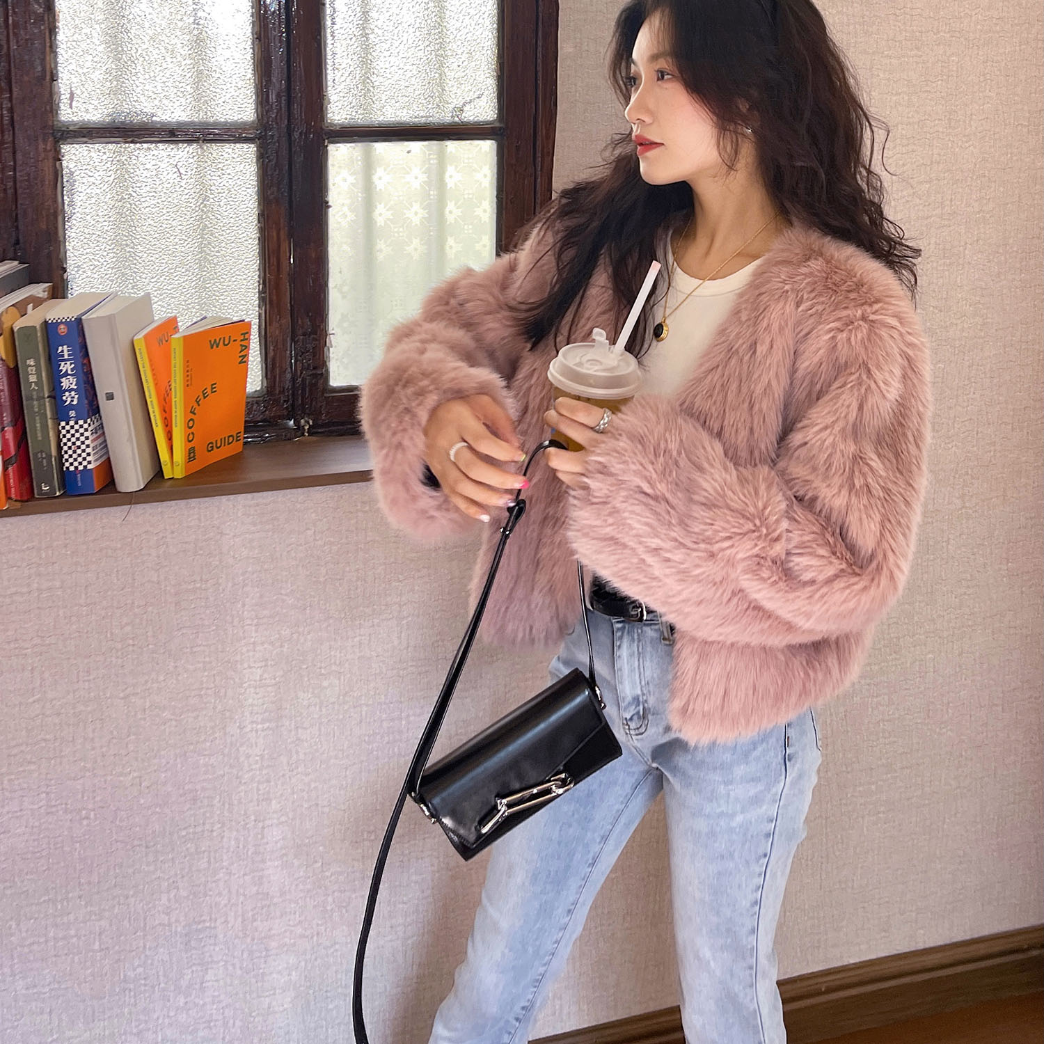 新款2022年毛毛外套女冬环保小香风时尚短款小个子早秋chic上衣