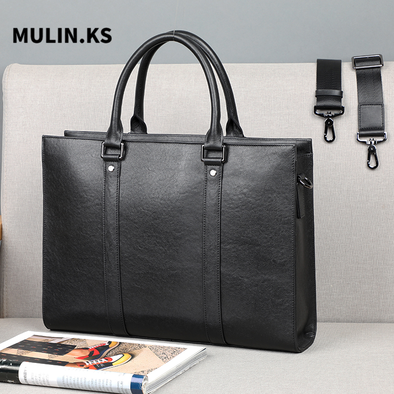 公文包男商务男士手提包真皮电脑包大容量头层牛皮高级感文件包新