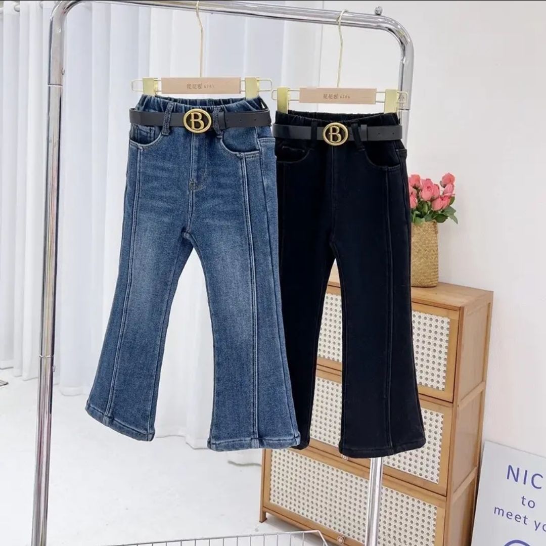 新品巴拉巴拉女童春秋牛仔喇叭裤24新款休闲春季长裤儿童弹力百搭
