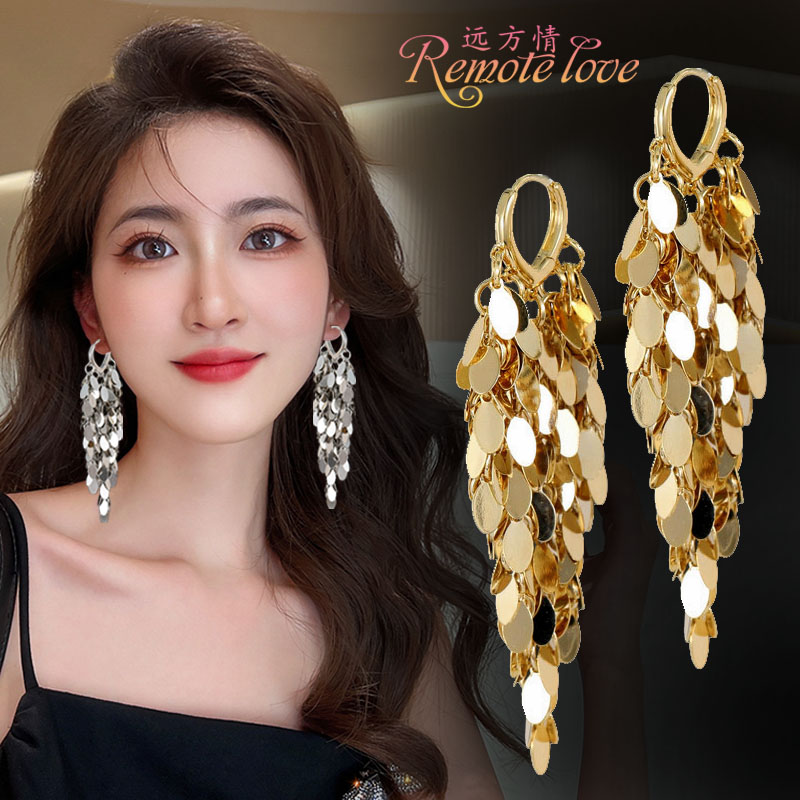 remote love/远方情 合金耳饰 高级感树叶亮片耳环轻奢气质E2182