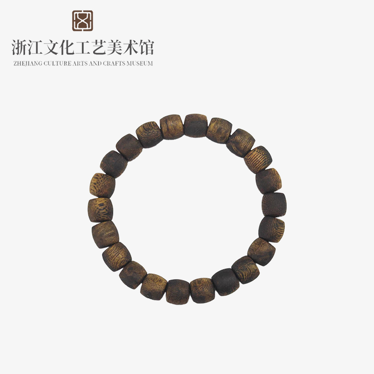 沉香【小鹿甄选】文莱蛇皮纹9mm桶珠单圈