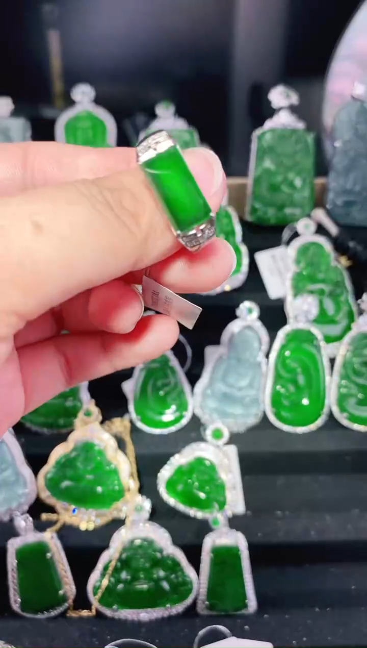 【闪购商品】翡翠耳饰银S925镶嵌戒指T