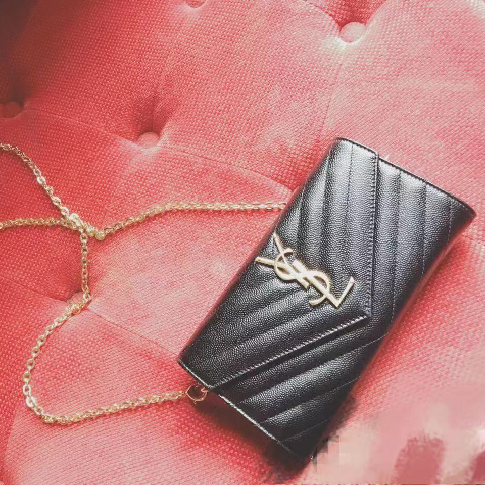 95新 YSL/圣罗兰 【桔夕林泽】信封钱包长款/BG22013301