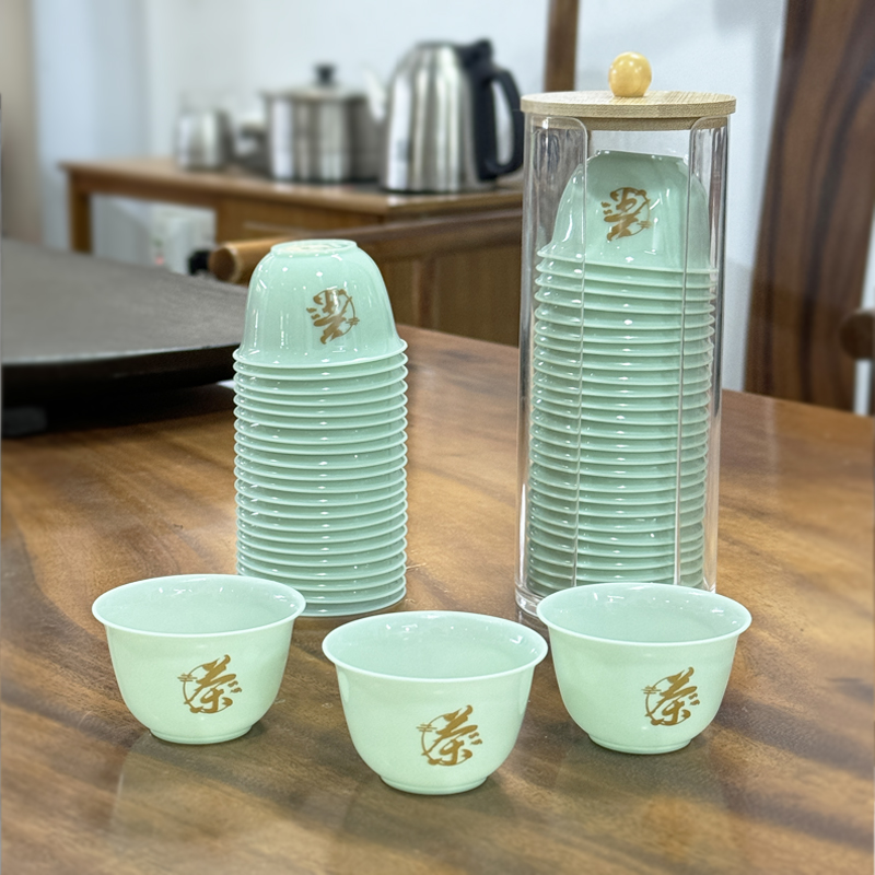 一次性茶杯功夫茶具小号创意中式加厚耐高温品茗杯客人用公杯家用商品图