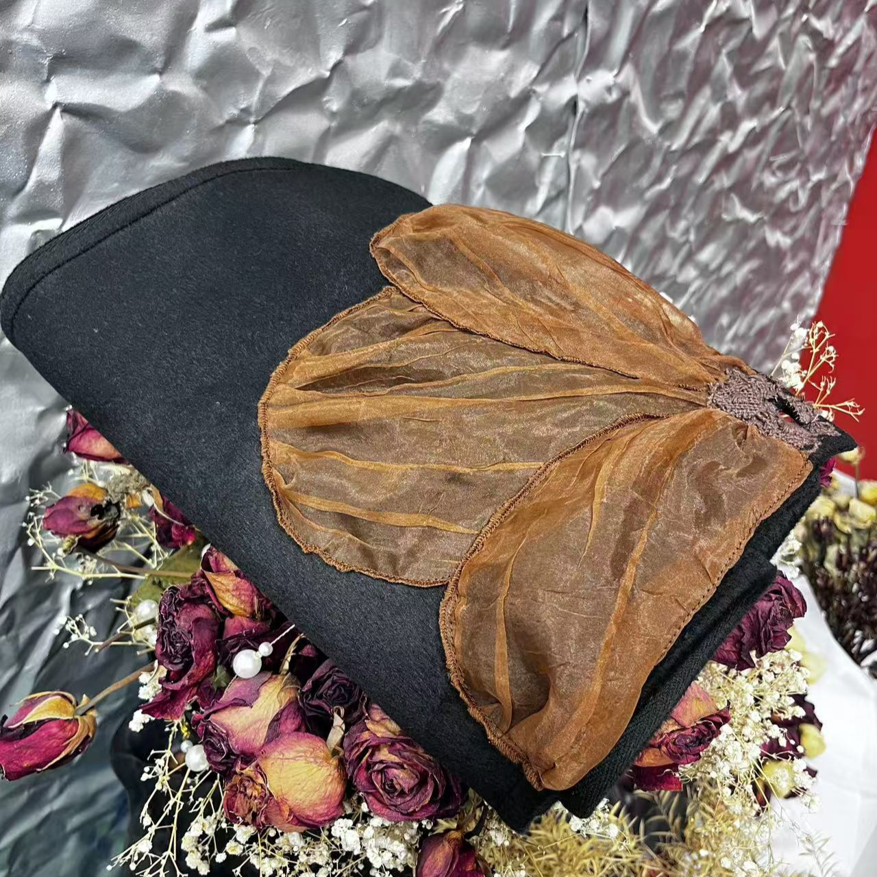 1707咖花围巾  时尚休闲百搭个性时尚复古小围巾