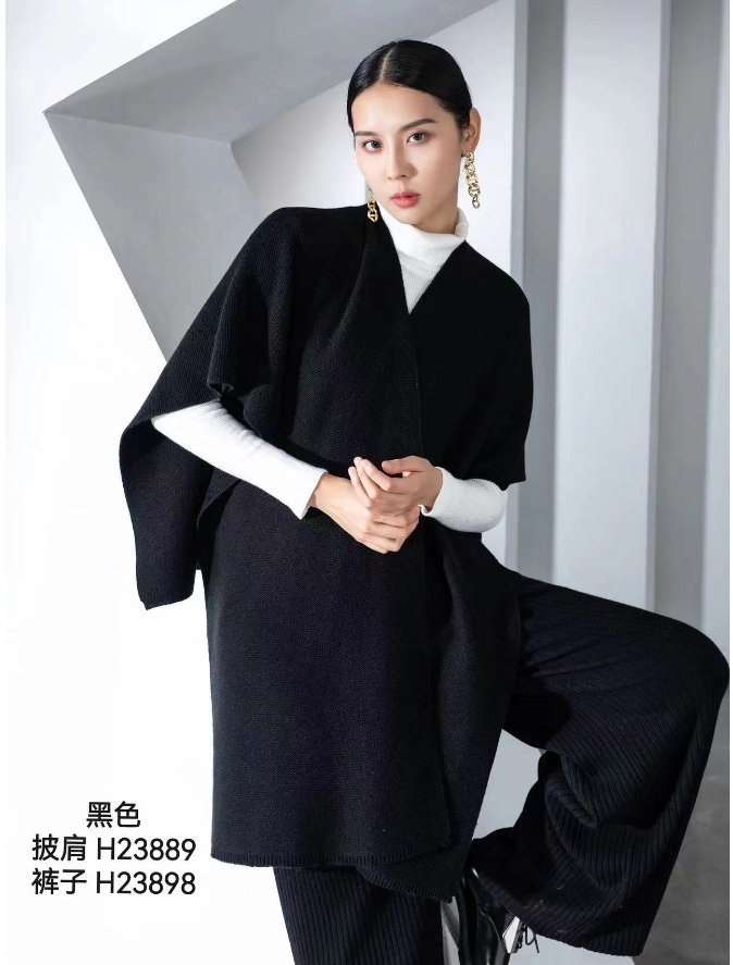 【梓涵】针织披肩舒适简约女装韩版纯色显瘦百搭23889