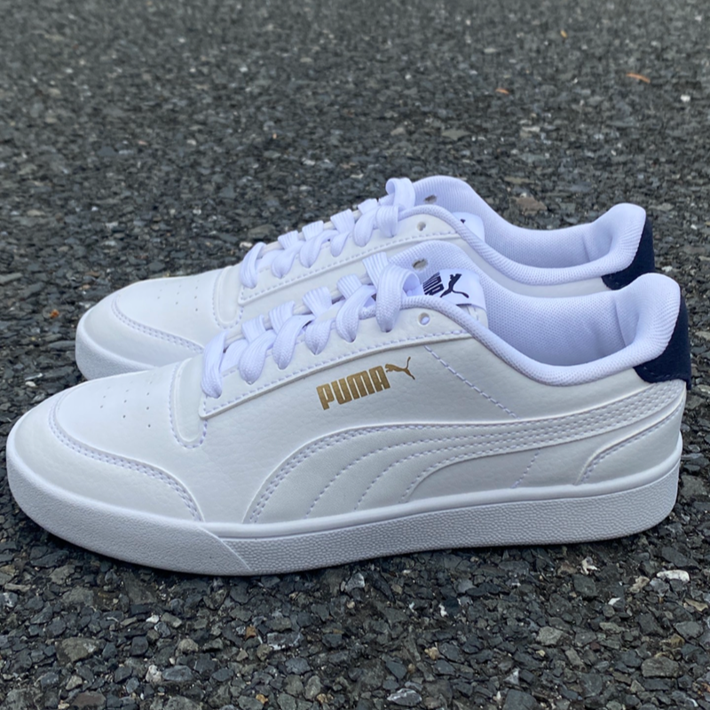 PUMA彪马男女 蓝色拼接Shuffle金标休闲低帮小白鞋运动板鞋309668
