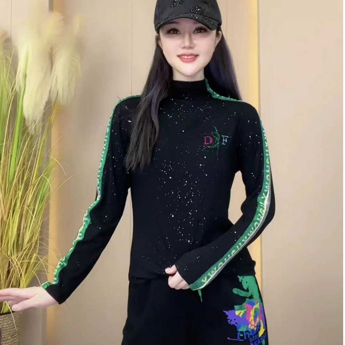 【希帆定制】打底衫钻织带闪亮WX.8060# 简约百搭时尚休闲 显年显瘦