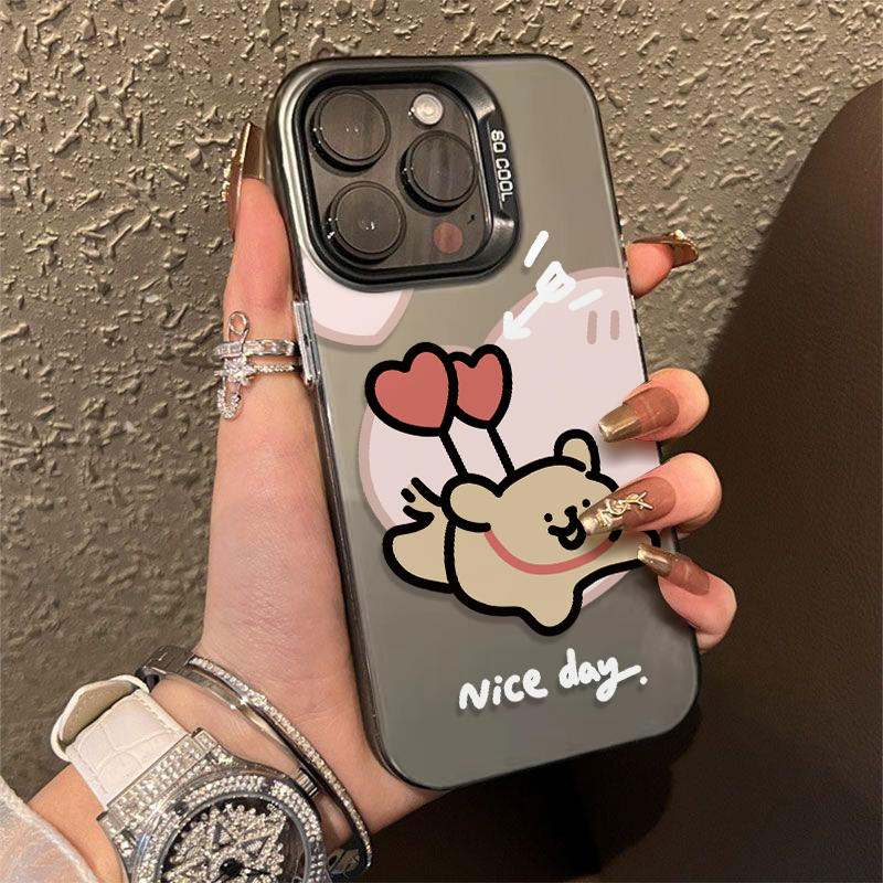 爱心小狗苹果15手机壳iPhone14/13plus可爱12高颜值11卡通手机壳