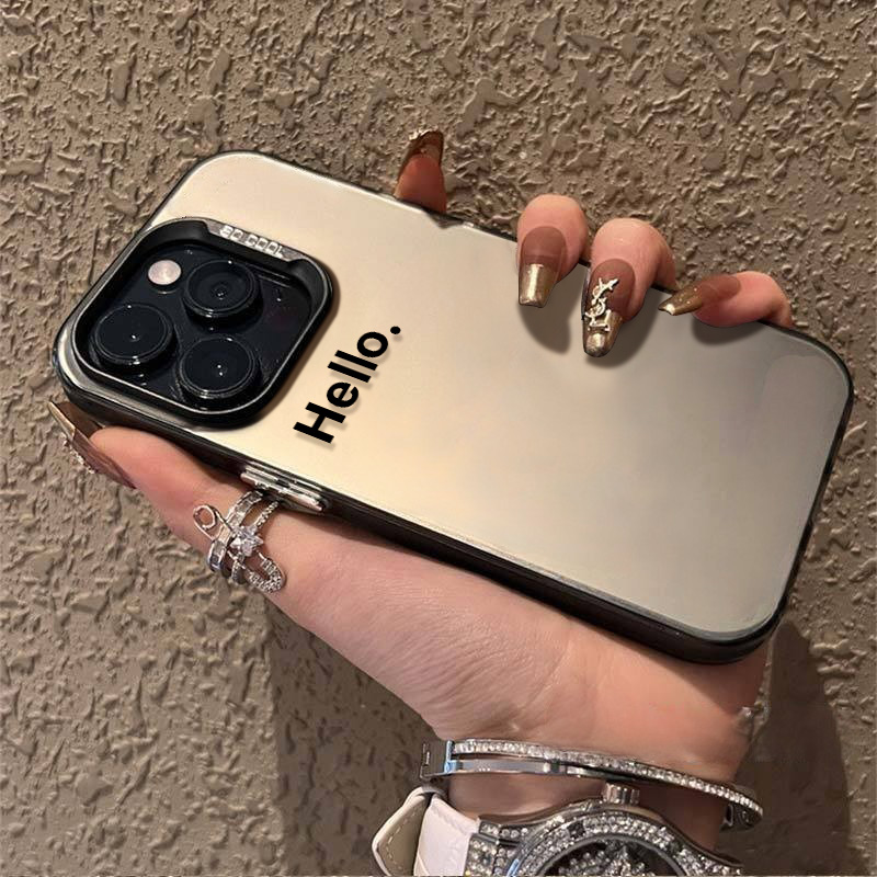 hello金属按键苹果14promax手机壳iPhone13pro12/11磨砂软简约ins