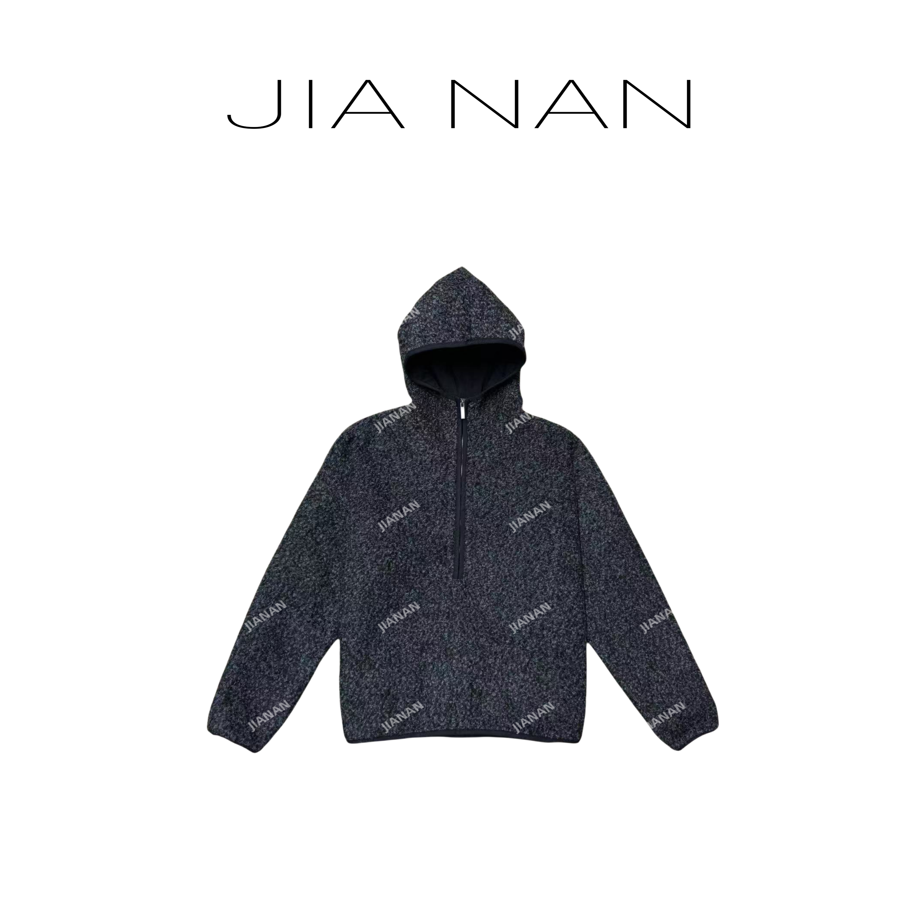 成人圈圈灰色半拉链外套7165