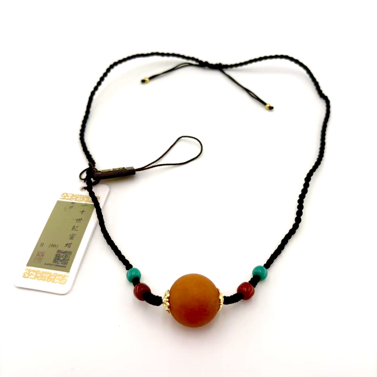 清代 老型蜜蜡 圆珠脖挂（6.53g）KC1152