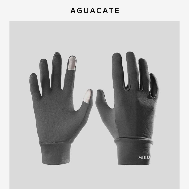 手机触屏 运动保暖苹果手套男女 冬季跑步手套户外滑雪内胆内衬薄