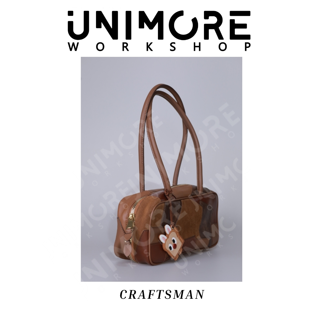 【卷毛定制】喵家 时尚拼接保龄球包2646-UNIMOREWORK SHOP 