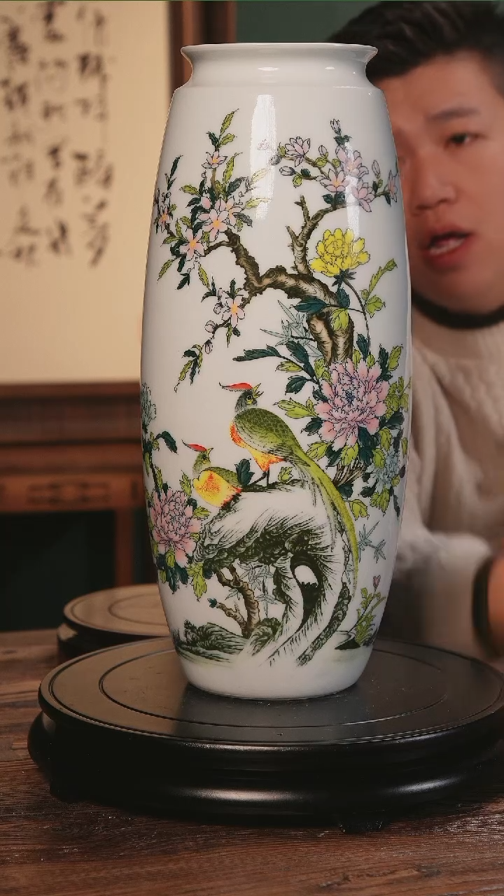 【闪购商品】陶瓷瓶花鸟箭筒