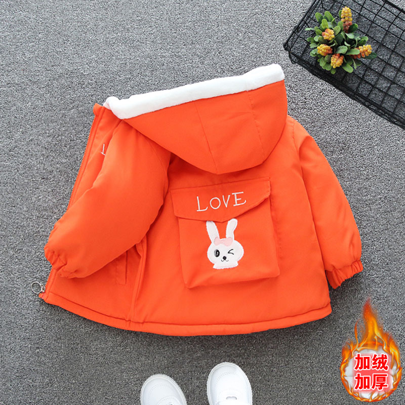 婴儿加绒外套秋冬款2023新款洋气冬季派克服宝宝冬装加棉加厚衣服