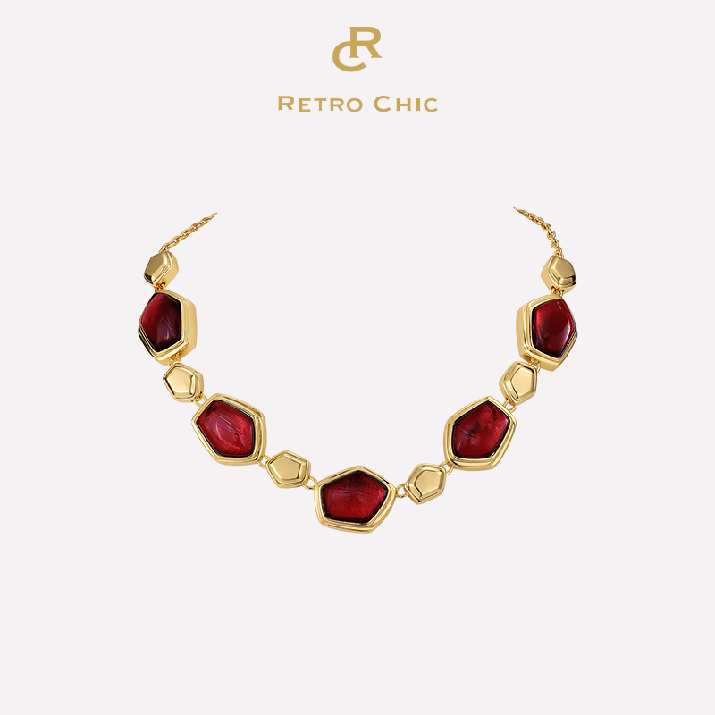 铜合金项链 RC RETRO CHIC 意大利复古时尚首饰 红丝绒项链